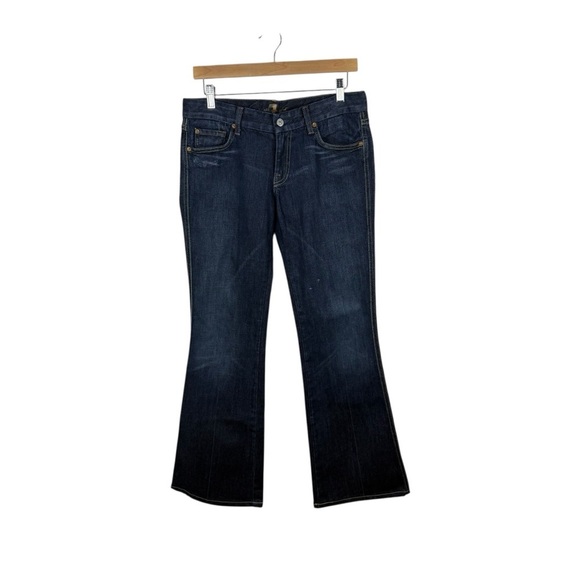 7 For All Mankind Women’s “A” Pocket Flare Dark Wash Jeans Size 30 - Picture 2 of 14